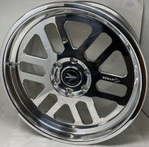 Bogart Racing Eliminator 2-Piece Street Strip Polished Wheel 18x7 | 6x5.5 | GM 1500 | 4.25 in. BS - BRWEL180765564P for 1999, 2000, 2001, 2002, 2003, 2004, 2005, 2006, 2007, 2008, 2009, 2010, 2011, 2012, 2013, 2014, 2015, 2016, 2017, 2018, 2019, 2020, 2021, 2022, 2023, 2024, 2025, 2026 Chevrolet Silverado 1500 and GMC Sierra 1500