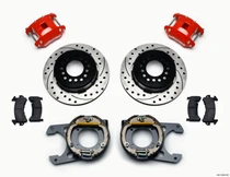 Wilwood D154 P/S P-B Kit Drilled-Red Chevy C-10 2.42 Offset 5-lug