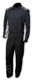 Impact Racing Axis 2.4 1-Piece Driving Suit - SFI 3.2A/5 Certified, Double Layer Aramid in Black and Gray, 2X-Large - 23011713