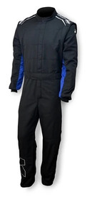 Impact Racing Axis 2.4 1-Piece Driving Suit - Medium Black and Blue, SFI 3.2A/5 Certified - 23011406