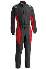 SPARCO Stint Driving Suit - SFI 3.2A/5 Certified, Double Layer Aramid/Nomex Fabric Black and Red product photo