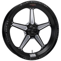 Billet Specialties Comp 5 Front Runner 17x2.125 Anglia/Lamb Spindle Mount Black Anodized Drag Wheel CSFB3721AN