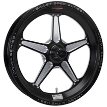 Billet Specialties Comp 5 Front Runner 17x3.5 Anglia/Lamb Spindle Mount Black Anodized Drag Wheel CSFB3735AN17