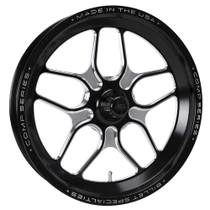 Billet Specialties Comp 7 Front Runner 17x3.5 Strange Ultra (Pre-2011) Spindle Mount Black Anodized Drag Wheel CSFB7735ST17