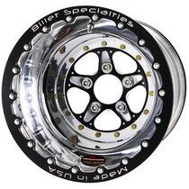Billet Specialties Comp 5 Double Beadlock 15x12 5x5.00 BC 4.50in BS Black Anodized Drag Wheel BCD035127345