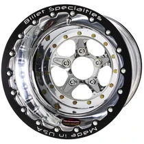 Billet Specialties Comp 5 Double Beadlock 15x13 5x4.50 BC 3.50in BS Polished Drag Wheel CDB035136535