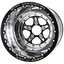 Billet Specialties Comp 5 Double Beadlock 15x16 5x4.50 BC 4.50in BS Black Anodized Drag Wheel BCD035166545