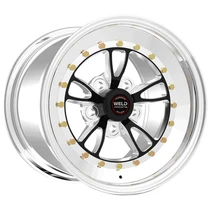 WELD Racing Full Throttle 17x5 Black Center - Polished Shell Front Runner - 93HB7050J22A