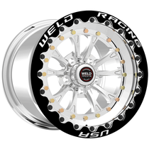 WELD Racing Vitesse 15x8 Polished Center - Polished Shell Polished Single Beadlock MT Drag Wheel - 794P58276G