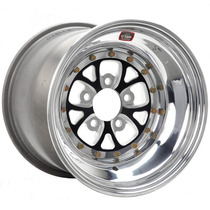 WELD Racing V-Series 15x12 Black Center - Polished Shell Non-Beadlock Drag Wheel - 84B-512276