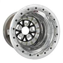 WELD Racing V-Series 16x16 Black Center - Polished Shell Polished Double Beadlock Drag Wheel - 84B-616558UP