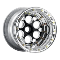 WELD Racing Magnum Midget Sprint 13x10 Black Center - Polished Shell Non-Beadlock Midget Sprint Car Wheel - 734B-31013