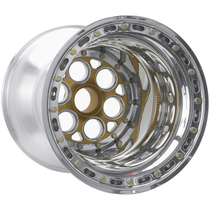 WELD Racing Magnum Sprint 15x17 Gold Center - Polished Shell Polished Outer Beadlock Polished Mud Cover Sprint Car Wheel - 735-51758-6