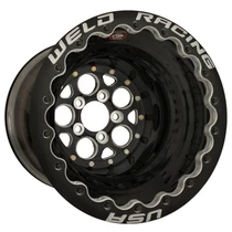 WELD Racing Magnum 16x16 Black Center - Black Shell Black Double Beadlock Drag Wheel - 86B-616B278UB