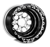 WELD Racing Magnum 16x16 Polished Center - Black Shell Black Double Beadlock Drag Wheel - 86P-616B278UB