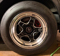 WELD Ventura 5 Drag Gloss Black Wheel with Milled Spokes 15x10 | 5x114.3 BC (5x4.5) | +25 Offset | 6.50 Backspacing - S155B0067P25 for Nissan 370Z (Z34) 2009-2020, Nissan 350Z (Z33) 2002-2008, Mustang FoxBody 1979-1993, 1994-2004 Mustang V6 1994-2004 Mustang GT, 1994-2004 Mustang Mach 1, 1994-2004 Mustang Cobra / Bullitt