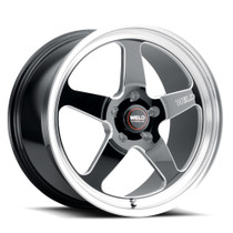 WELD Ventura 5 Drag Gloss Black Wheel with Milled Spokes 17x5 | 5x120.65 BC (5x4.75) | -10 Offset | 2.60 Backspacing - S1557C063N10 for Corvette C5 Base 1997-2004, Corvette C6 Base 2005-2013, Corvette C6 Z51 2005-2009, Corvette C7 Base 2014-2019, Corvette C7 Z51 Stingray 2014-2019, Camaro F-Body RS | SS | Z28 1993-2002, Firebird | Trans Am 1993-2002