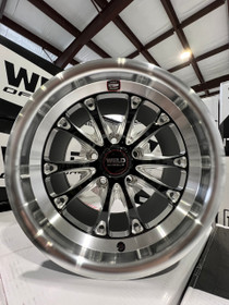 WELD Belmont Drag Gloss Black Wheel with Milled Spokes 15x10 | 5x115 BC | +22 Offset | 6.40 Backspacing - S157B0071P22 for Challenger 2009-2023, Charger 2006-2010, Charger 2012-2023, Chrysler 300 2012-2023, Magnum 2005-2009, Charger & Challenger Hellcat Standard Body 2015-2023
