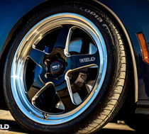 WELD Ventura 5 Drag Gloss Black Wheel with Milled Spokes 20x5 | 5x114.3 BC (5x4.5) | -38 Offset | 1.50 Backspacing - S1550C067N38 for 2020, 2021, 2022 Shelby GT500 Mustang and 2015, 2016, 2017, 2018, 2019, 2020 Ford Mustang Shelby GT350, 2024+ Dark Horse Mustang, Mustang GT 2024+, Mustang EcoBoost 2024+