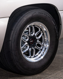 WELD Laguna 6 Drag Gloss Black Wheel with Milled Spokes 17x10 | 6x139.7 BC (6x5.5) | +25 Offset | 6.50 Backspacing - S15370084P25 for 1999, 2000, 2001, 2002, 2003, 2004, 2005, 2006, 2007, 2008, 2009, 2010, 2011, 2012, 2013, 2014, 2015, 2016, 2017, 2018, 2019, 2020, 2021, 2022, 2023, 2024, 2025 Chevrolet Silverado 1500, GMC Sierra 1500.