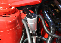 J&L 3.0 oil separator passenger side clear anodized (satin) for 2005-2010 Ford Mustang GT, Bullitt and Saleen - 3013P-C