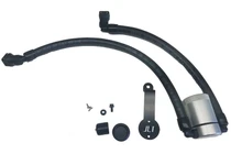 J&L 3.0 oil separator driver side clear anodized (satin) for 2018-2021 Ford Mustang GT, 2019 Bullitt - 3024D-C