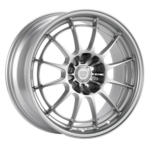 Enkei Racing NT03+M 18x9.5 5x114.3 27mm Offset 72.6mm Bore F1 Silver Racing Wheel - 3658956527SP