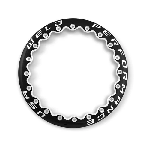 Weld Beadlock Gloss Black Milled Ring Replacement For Ventura | Laguna | Belmont | Solana Drag Wheel (15in | 17in | 18 in | 20in)