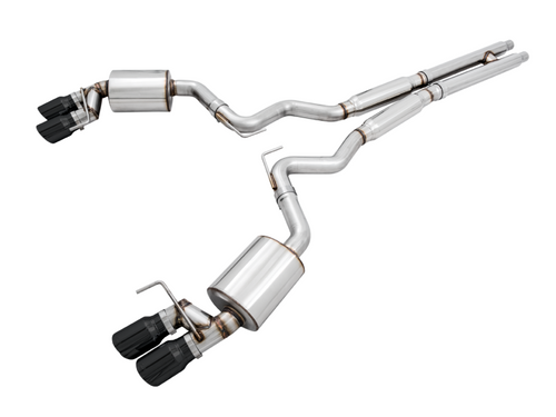 AWE Tuning 2018-2023 Ford Mustang GT (S550) Cat-back Exhaust - Touring Edition (Quad Diamond Black Tips)