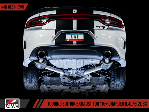 AWE Tuning 2015-2023 Dodge Charger 6.4L SRT / Hellcat 6.2L SC Non-Resonated Touring Edition Exhaust - Silver Tips