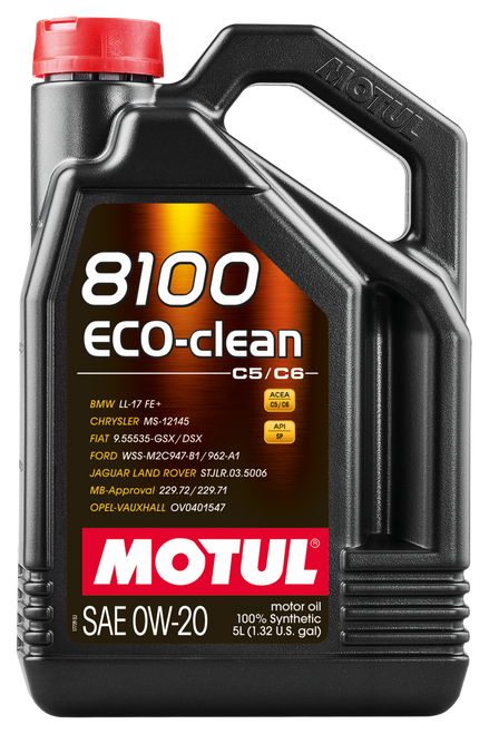 Motul 5L Synthetic Engine Oil 8100 0W20 Eco-Clean