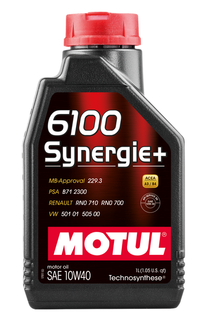 Motul 1L Technosynthese Engine Oil 6100 SYNERGIE+ 10W40 - 1L - Case of 12