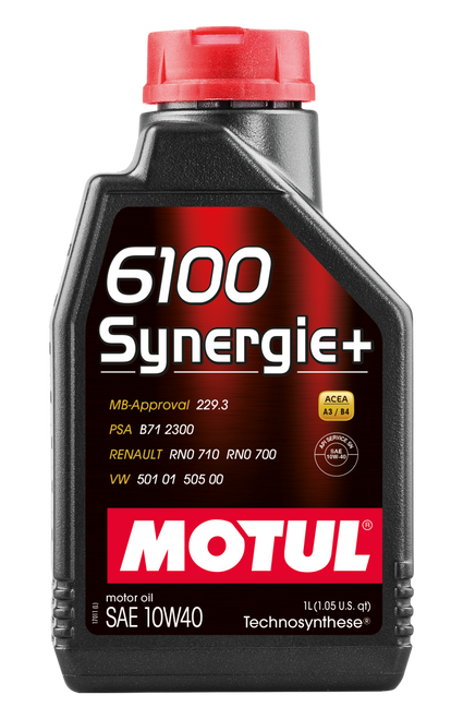 Motul 1L Technosynthese Engine Oil 6100 SYNERGIE+ 10W40 - 1L - Case of 12
