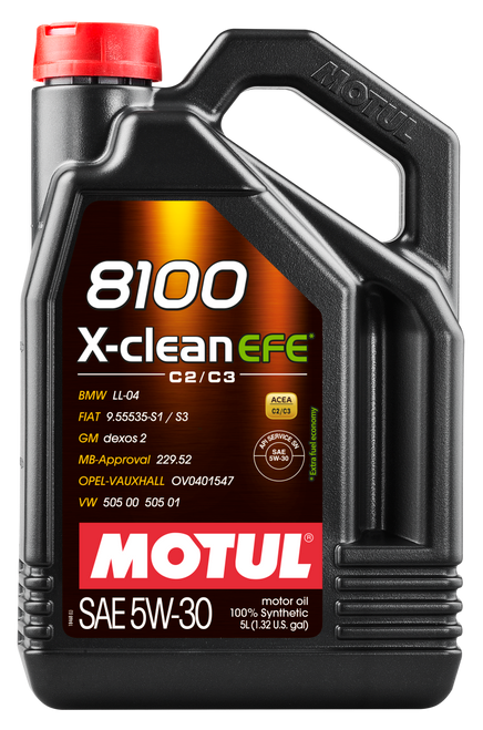Motul 5L Synthetic Engine Oil 8100 5W30 X-Clean EFE - Case of 4