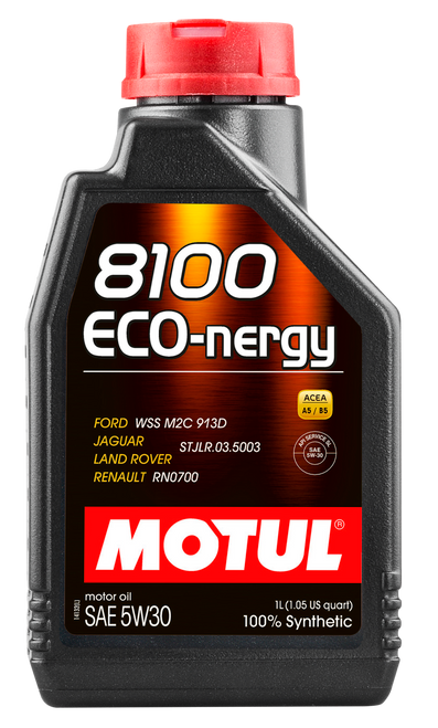 Motul 1L Synthetic Engine Oil 8100 5W30 ECO-NERGY - Ford 913C - Case of 12
