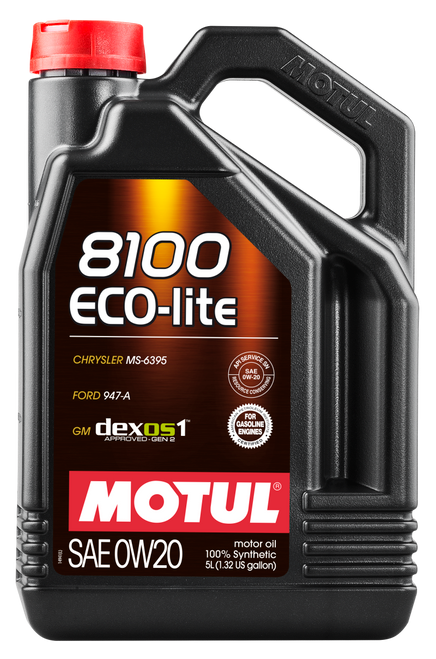 Motul 5L Synthetic Engine Oil 8100 0W20 ECO-LITE - Case of 4