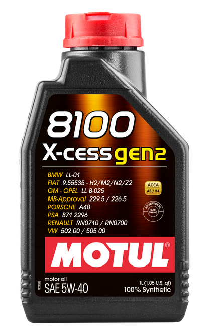 Motul 1L Synthetic Engine Oil 8100 5W40 X-CESS - Case of 12