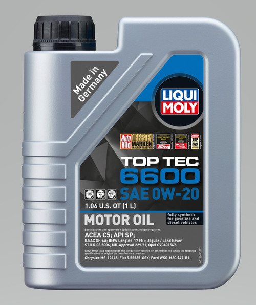 Liqui Moly 22044 1 Liter 0W20 Top Tec 6600 Motor Oil