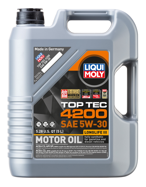 LIQUI MOLY 5L Top Tec 4200 Motor Oil 5W30 - Case of 4