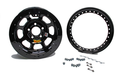 Aero Race Wheels - 15x10 | 2in Backspacing | 5x4.75 BP | Black Beadlock Drag Wheel - 53-Series - 53-104720B