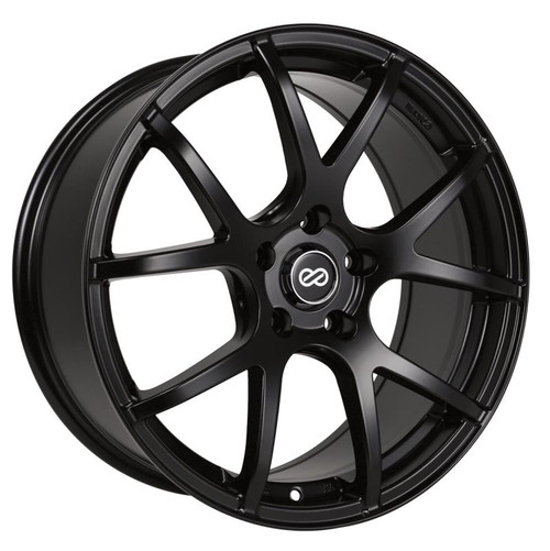 Enkei M52 17x7.5 40mm Offset 5x114.3 Bolt Pattern 72.6mm Bore Dia Matte Black Racing Wheel - 480-775-6540BK