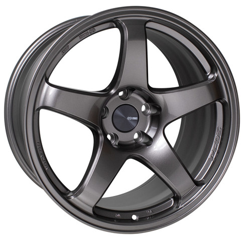 Enkei PF05 18x9 5x100 40mm Offset 75mm Bore Dark Silver Racing Wheel - 527-890-8040DS