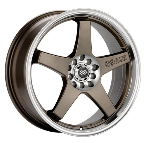Enkei EV5 17x7 5x100/114.3 38mm Offset 72.6 Bolt DiameterMatte Bronze w/ Machined Lip Racing Wheel - 446-770-0238ZP