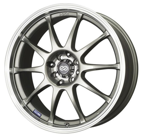 Enkei J10 16x7 5x112/114.3 38mm Offset 72.62mm Bore Dia Silver w/ Machined Lip Racing Wheel - 409-670-26SP