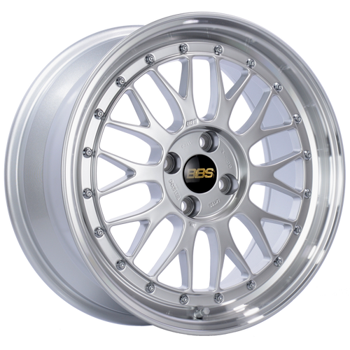 BBS LM 17x7.5 4x100 ET40 Diamond Silver Center Diamond Cut Lip Wheel -70mm PFS/Clip Required - LM198DSPK