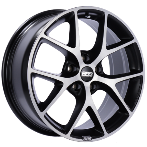 BBS SR 17x7.5 5x100 ET37 Satin Black Diamond Cut Face Wheel -70mm PFS/Clip Required - SR040VGPK