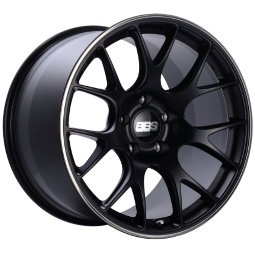 BBS CH-R 19x8.5 5x112 ET48 Satin Black Polished Rim Protector Wheel -82mm PFS/Clip Required - CH127BPO
