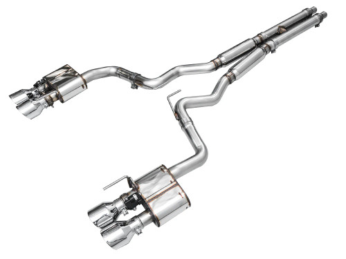 AWE 2024-2025 Ford Mustang GT Fastback S650 RWD SwitchPath Catback Exhaust w/ Quad Chrome Silver Tips - 3025-42650