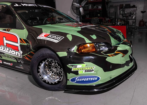 Weld Tuner Import Drag Wheel 13x10 / 4x100mm BP / 5in. BS Black Wheel CTR - Black Single Beadlock MT - 778B-31015F for Civic / CRX / Integra (1999-2024)