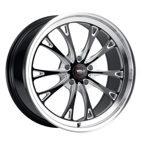 WELD Belmont Street Gloss Black Wheel with Milled Spokes 20x9.5 | 5x127 BC (5x5) | +0 Offset | 5.25 Backspacing - S11309573525 for Chevrolet Silverado C1500 2WD 1988-1999, Chevy C10 1967-1987